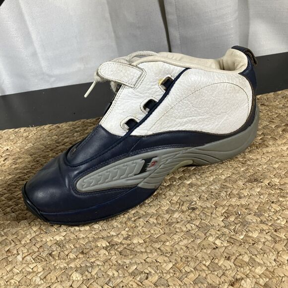 REEBOK Allen Iverson IV Answer Navy White Leather Basketball Shoes Men’s Sz 1 - Picture 10 of 14
